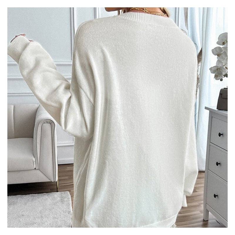 Loose Fit Color Block Casual Pullover Sweater
