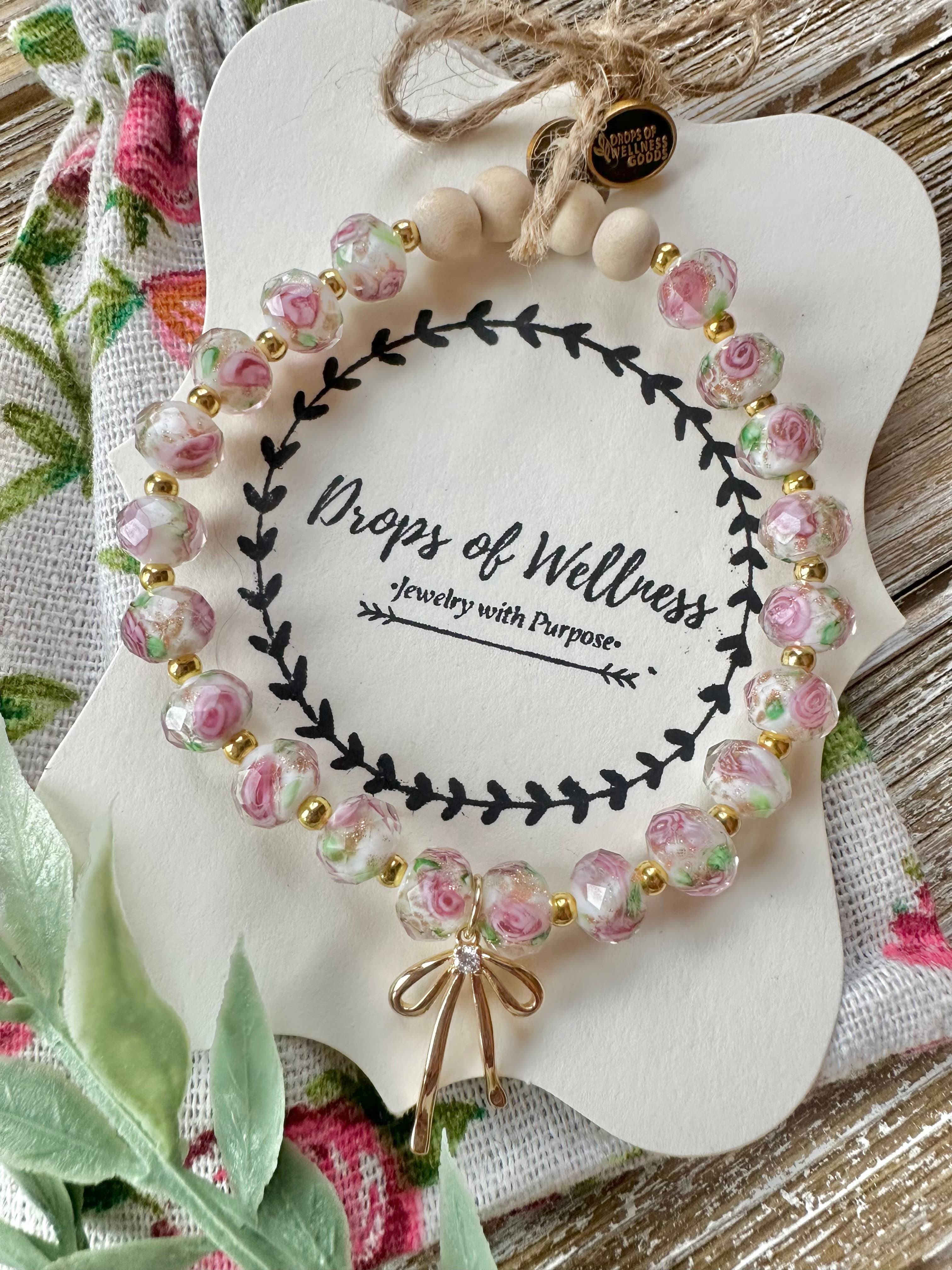 Beaded Stone Bracelet, Diffuser Jewelry, The Millie