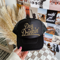 Day Drinkin' Gold Glitter Otto Trucker Hat