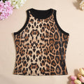 Party vest leopard print sequin tank top