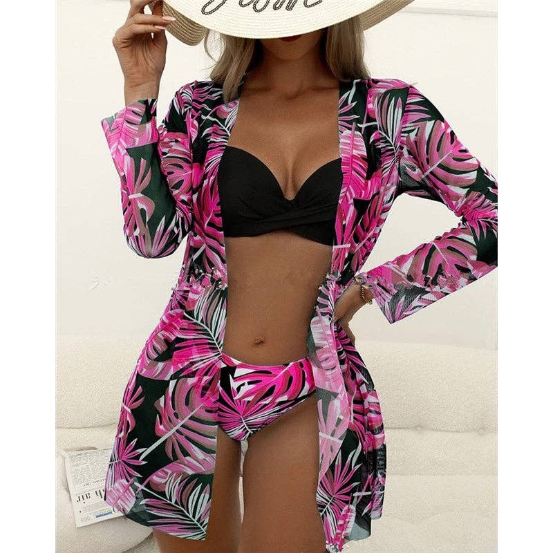 Printed Bikini Set Three Piece