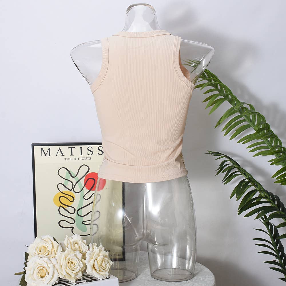 Party vest leopard print sequin tank top