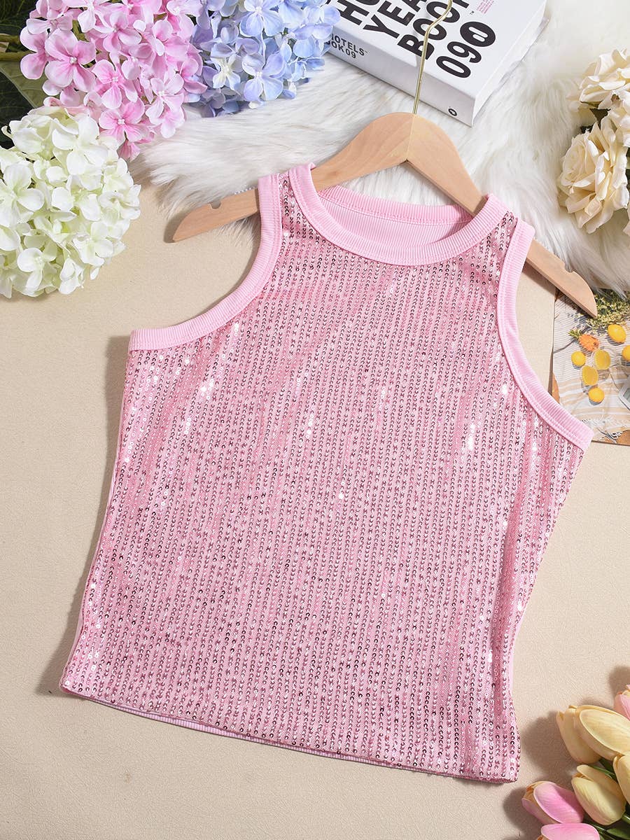 Party vest leopard print sequin tank top