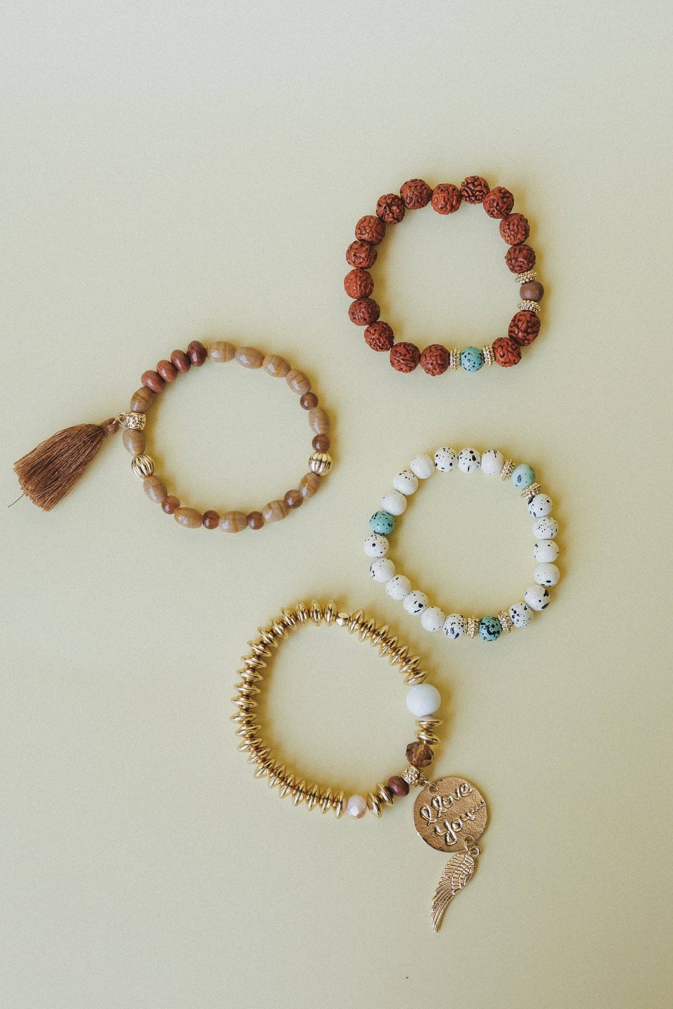 Golden Verse Bracelet Set - Brown