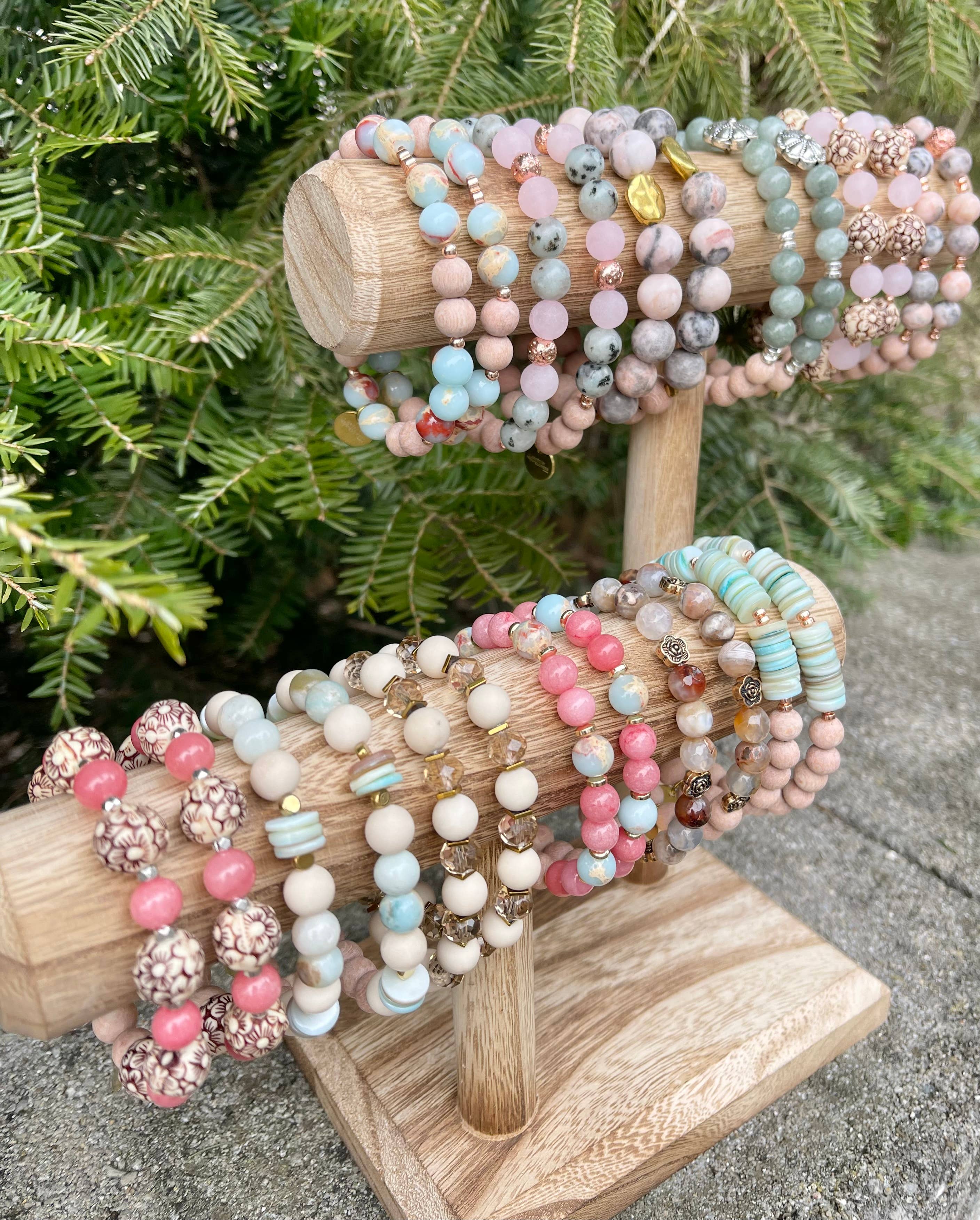 Diffuser Bracelet, Boho, Stretch Bracelet, The Tinsley