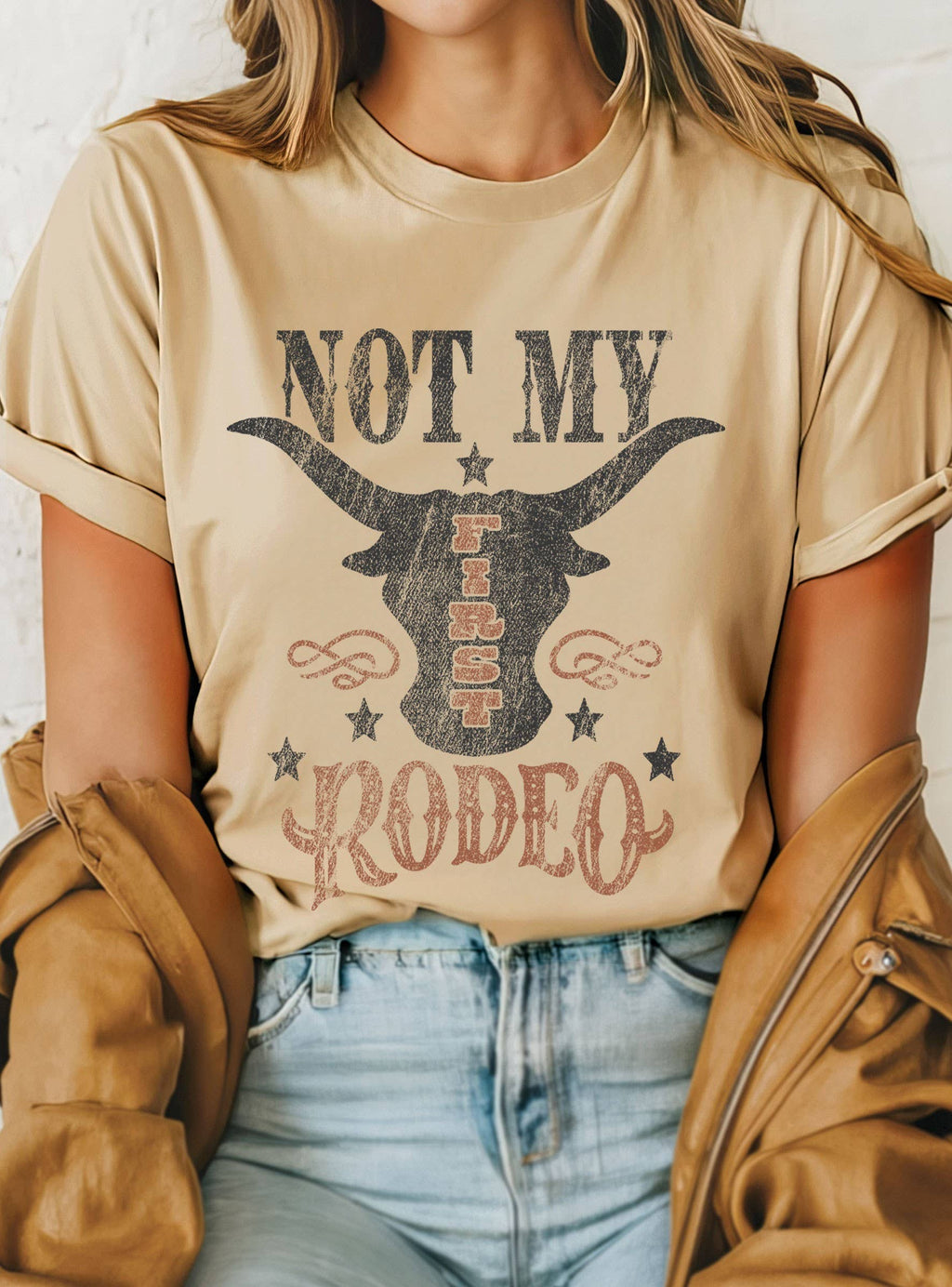 NOT MY FIRST RODEO COW GRAPHIC TSHIRTS