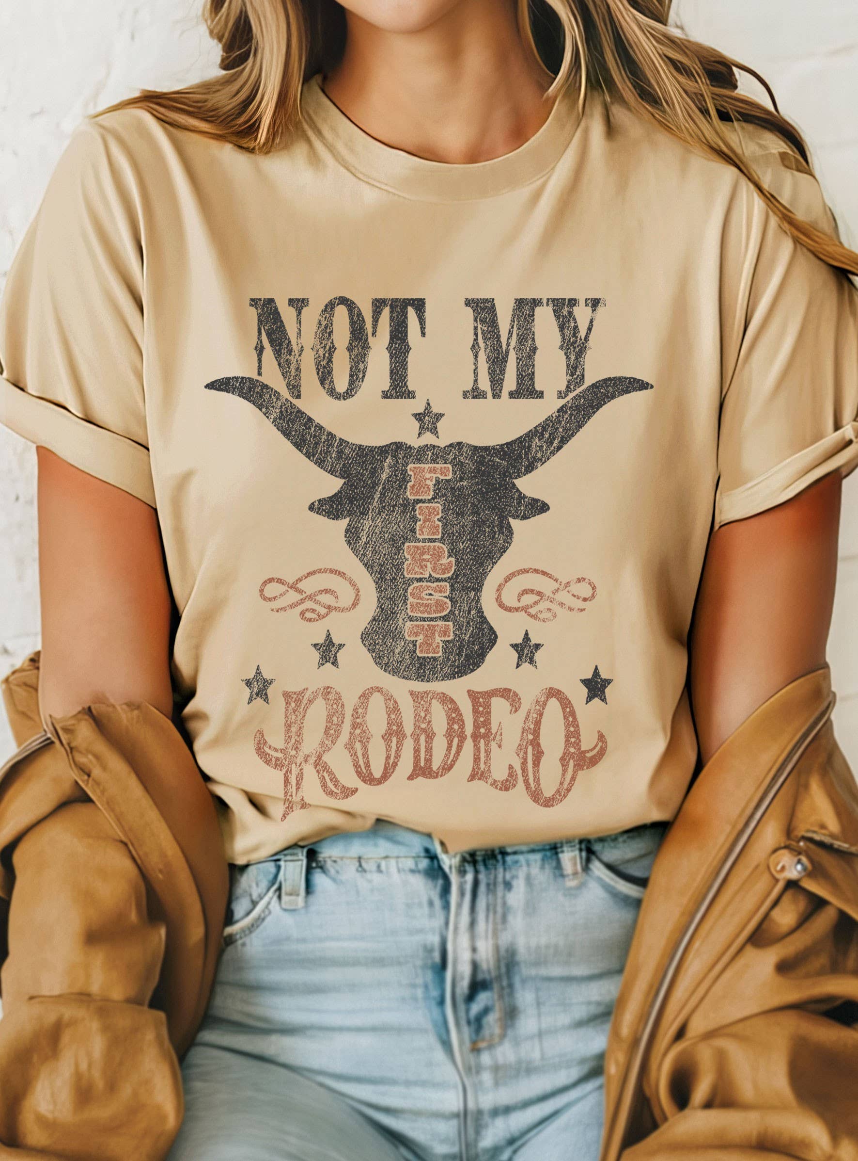 NOT MY FIRST RODEO COW GRAPHIC TSHIRTS