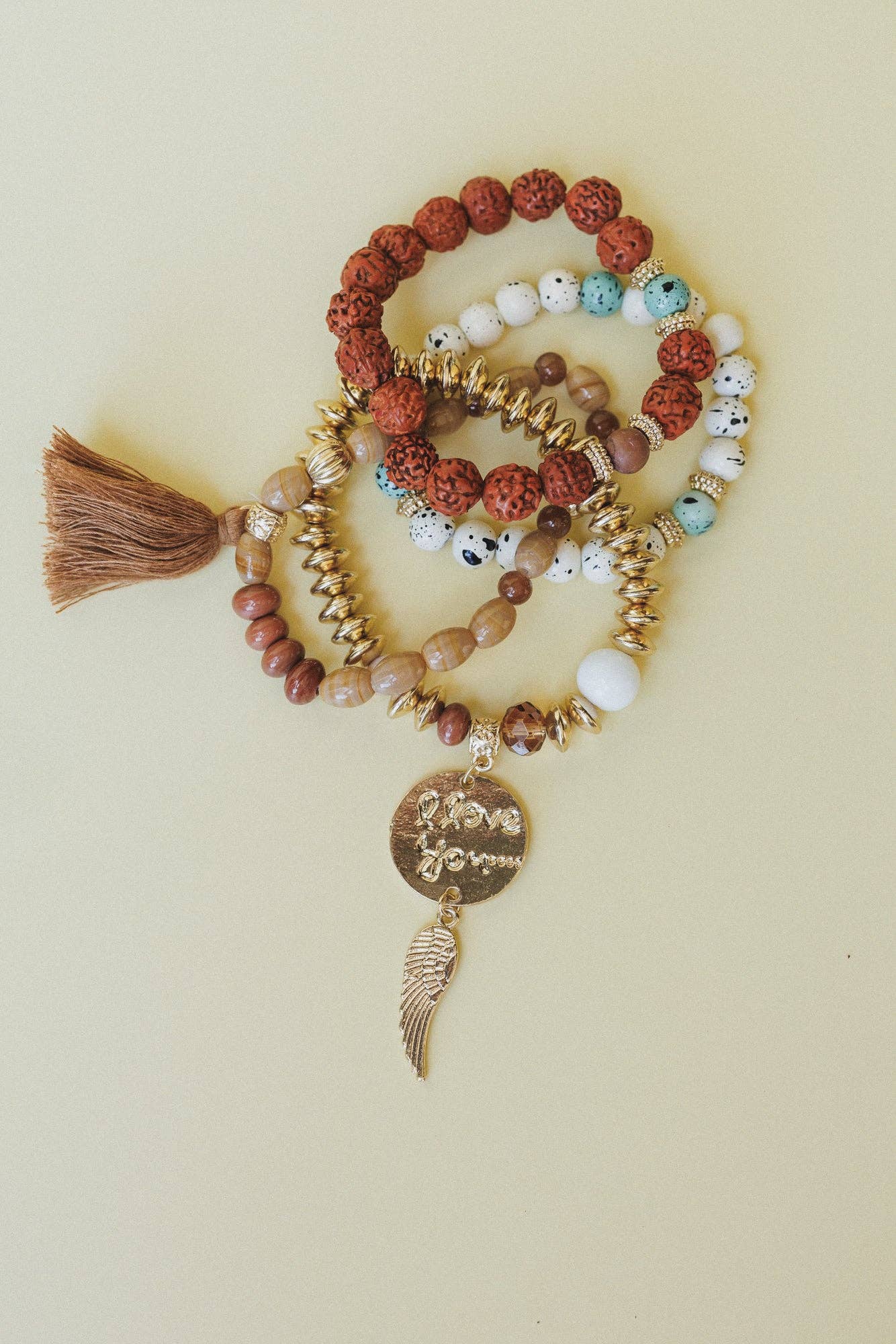 Golden Verse Bracelet Set - Brown