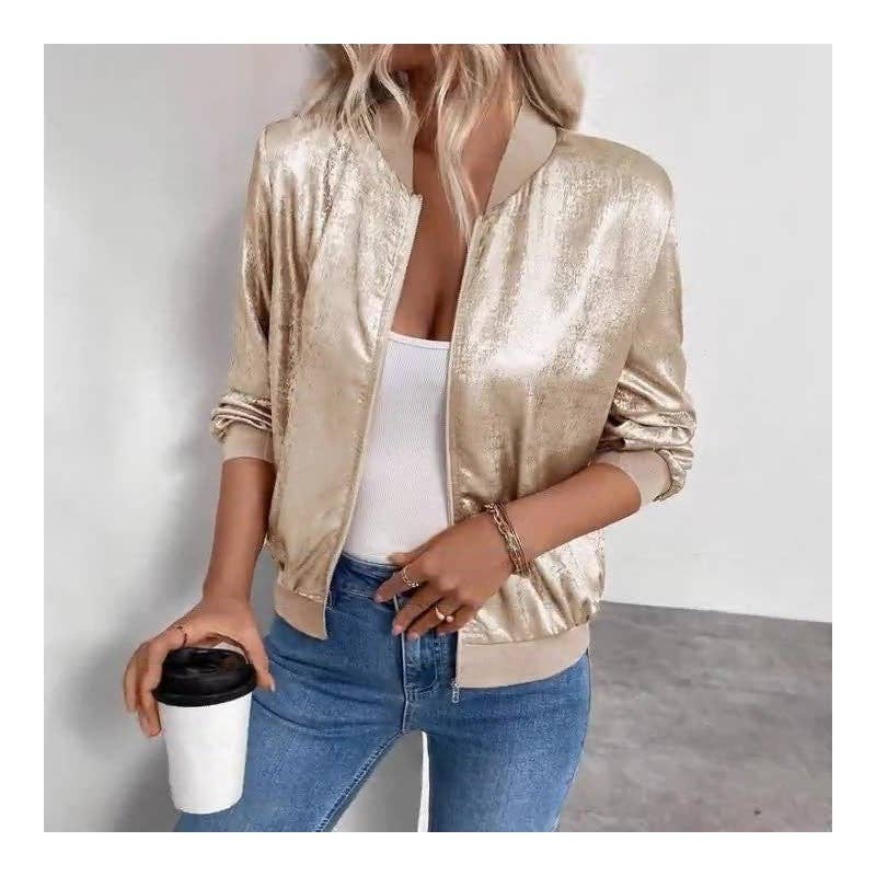 Casual Solid Thin Zip Jacket