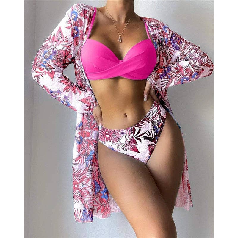 Printed Bikini Set Three Piece