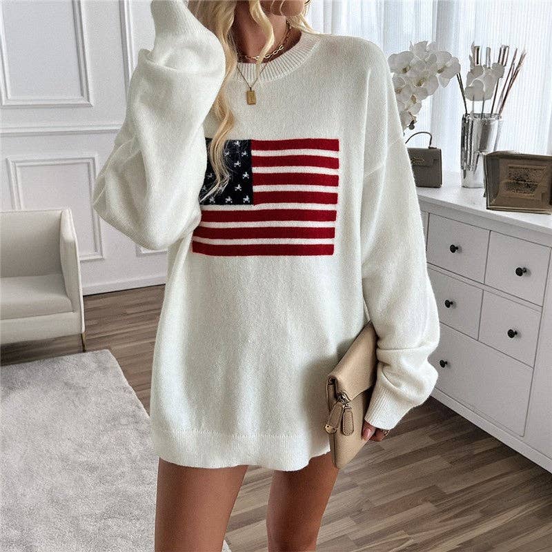 Loose Fit Color Block Casual Pullover Sweater