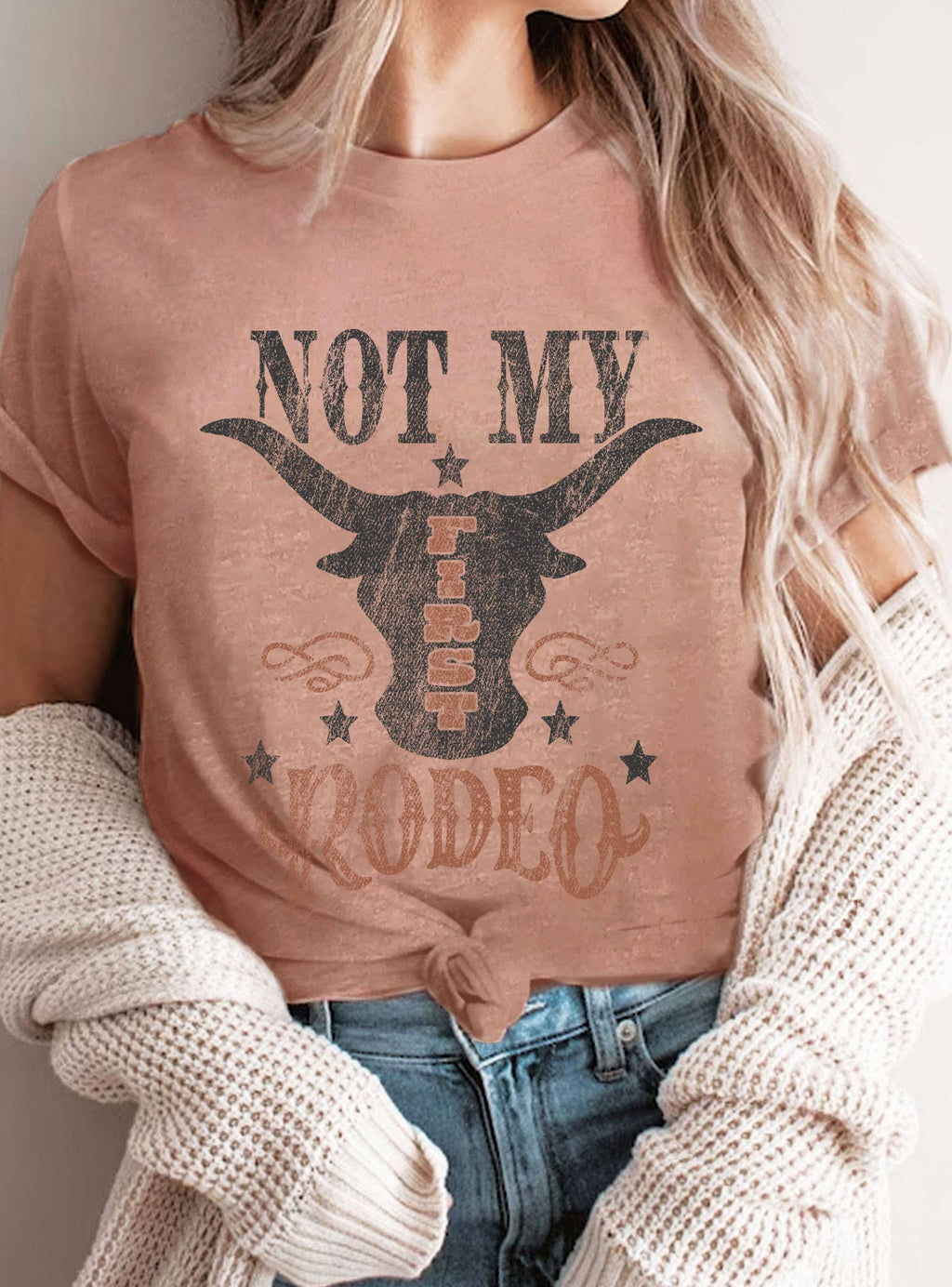 NOT MY FIRST RODEO COW GRAPHIC TSHIRTS