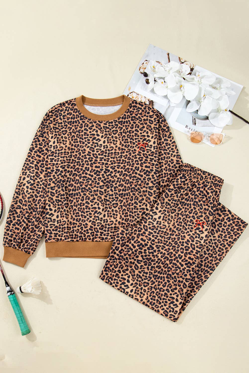 Western Pullover and Pants 2pcs Outfit with Bow Embroidery