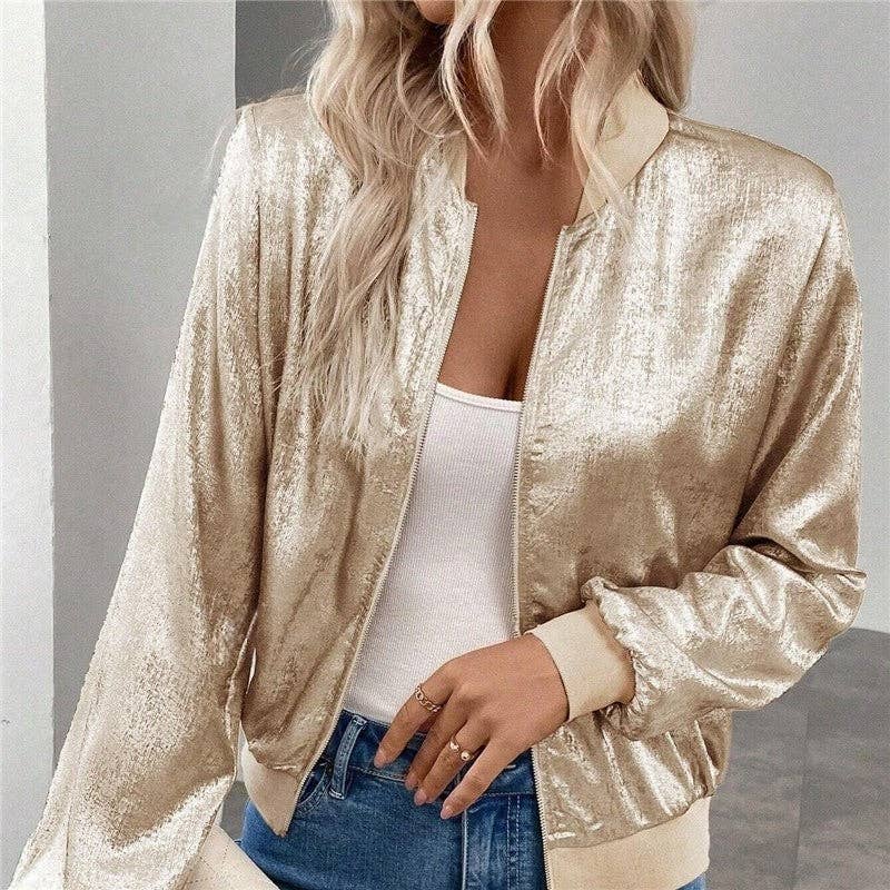 Casual Solid Thin Zip Jacket