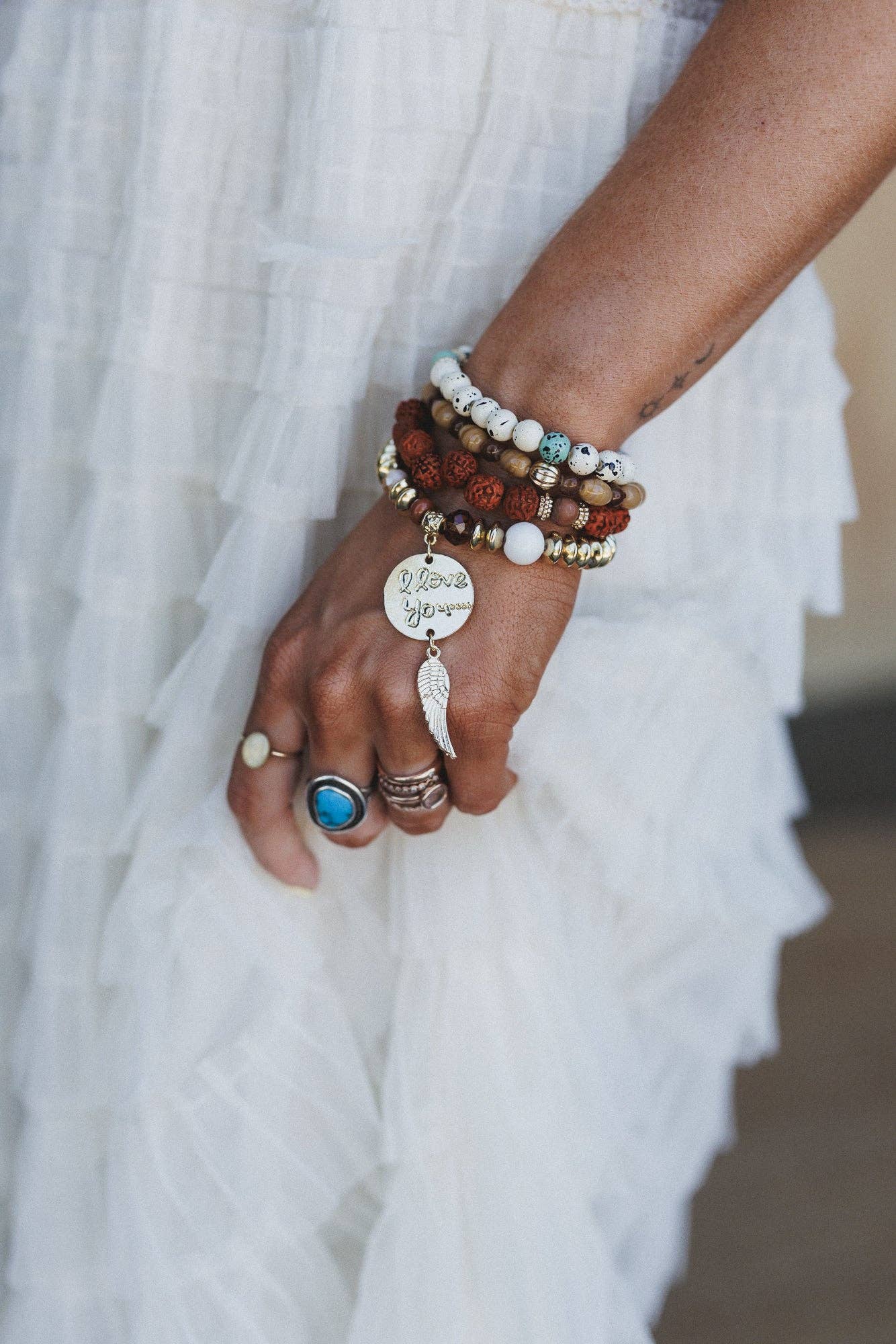 Golden Verse Bracelet Set - Brown