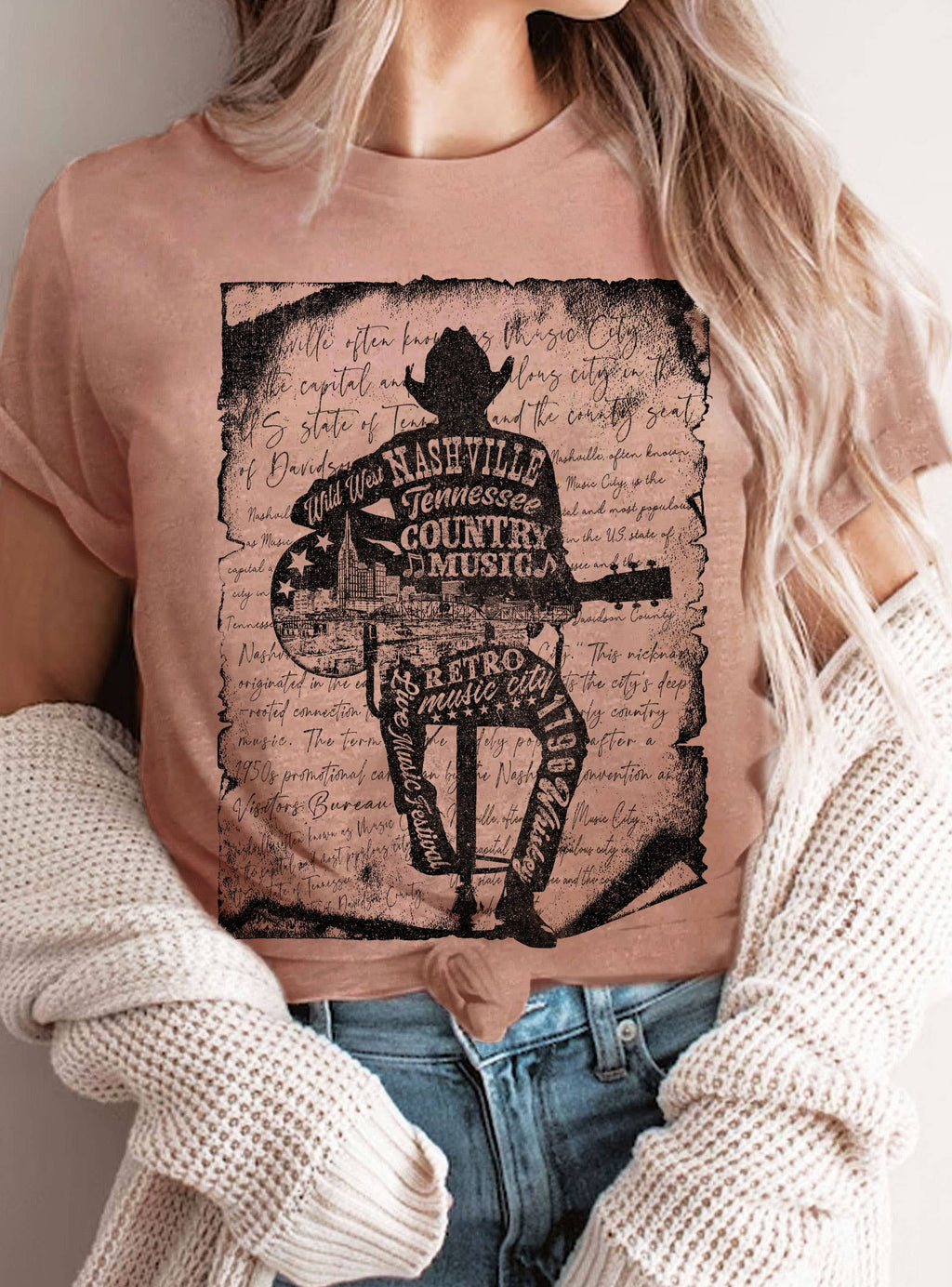 NASHVILLE COUNTRY MUSIC GRAPHIC T SHIRTS