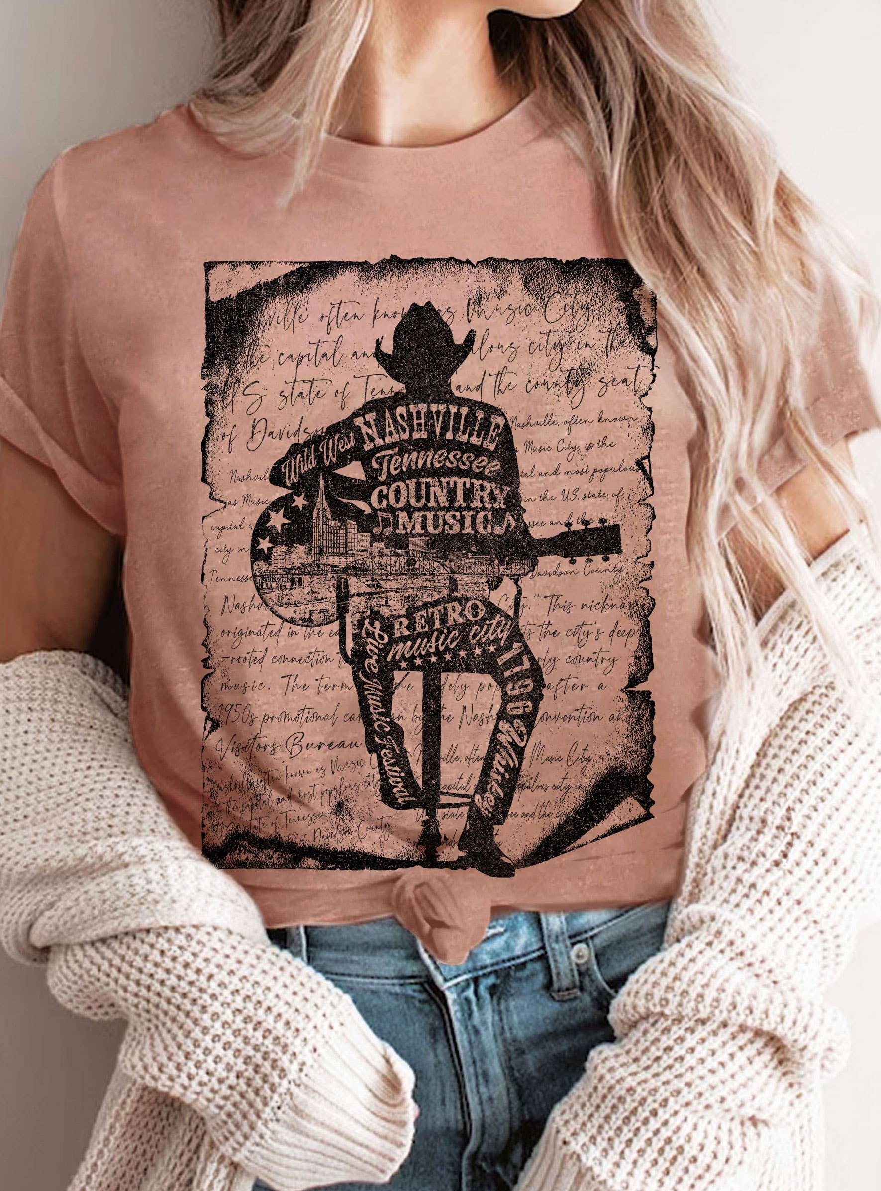 NASHVILLE COUNTRY MUSIC GRAPHIC T SHIRTS