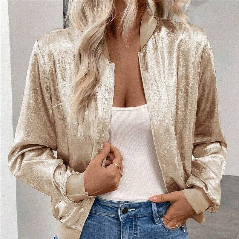 Casual Solid Thin Zip Jacket