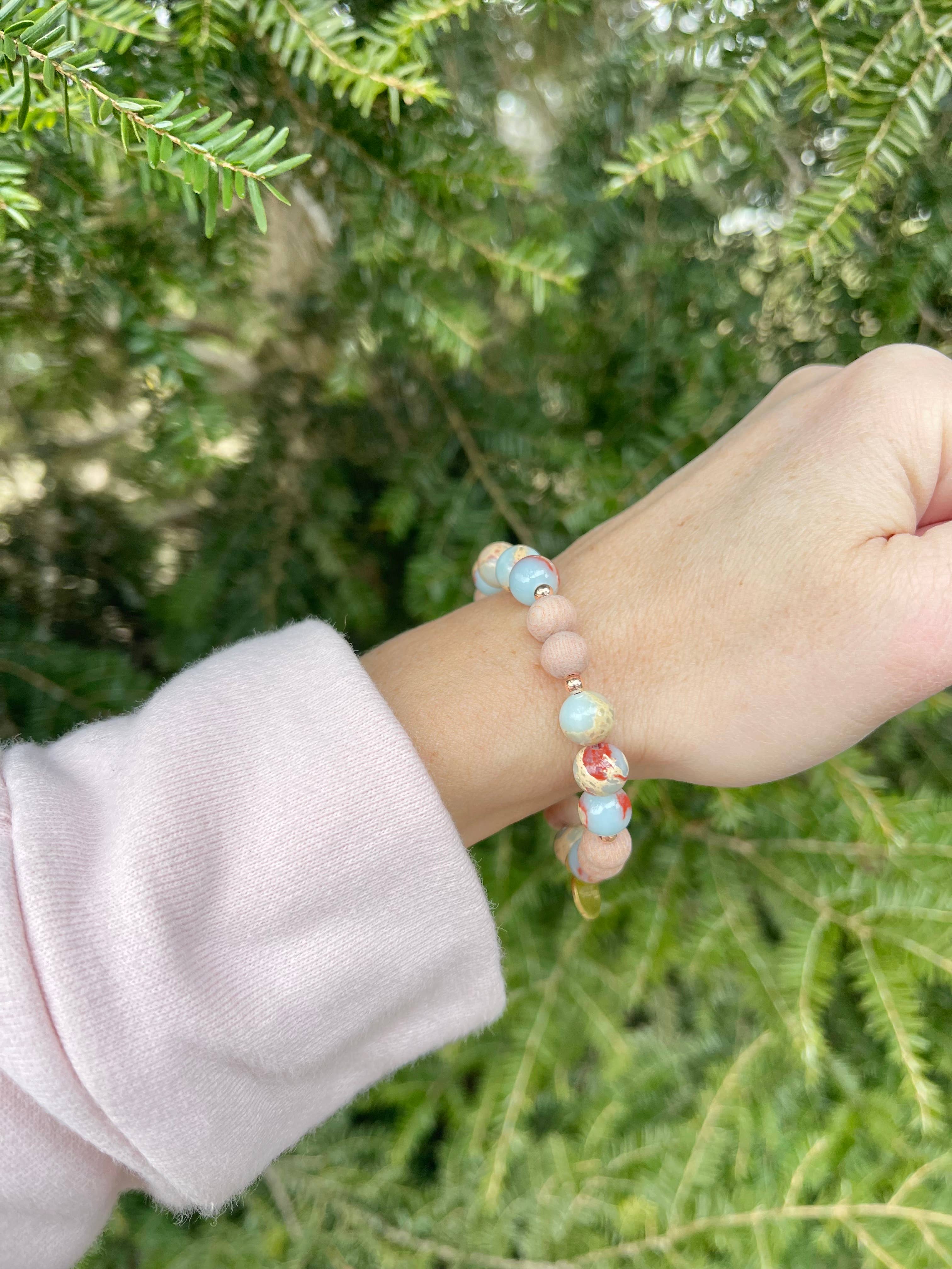 Diffuser Bracelet, Boho, Stretch Bracelet, The Tinsley