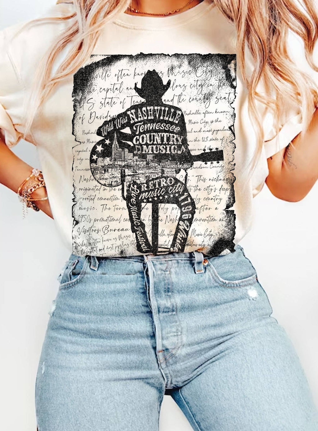 NASHVILLE COUNTRY MUSIC GRAPHIC T SHIRTS