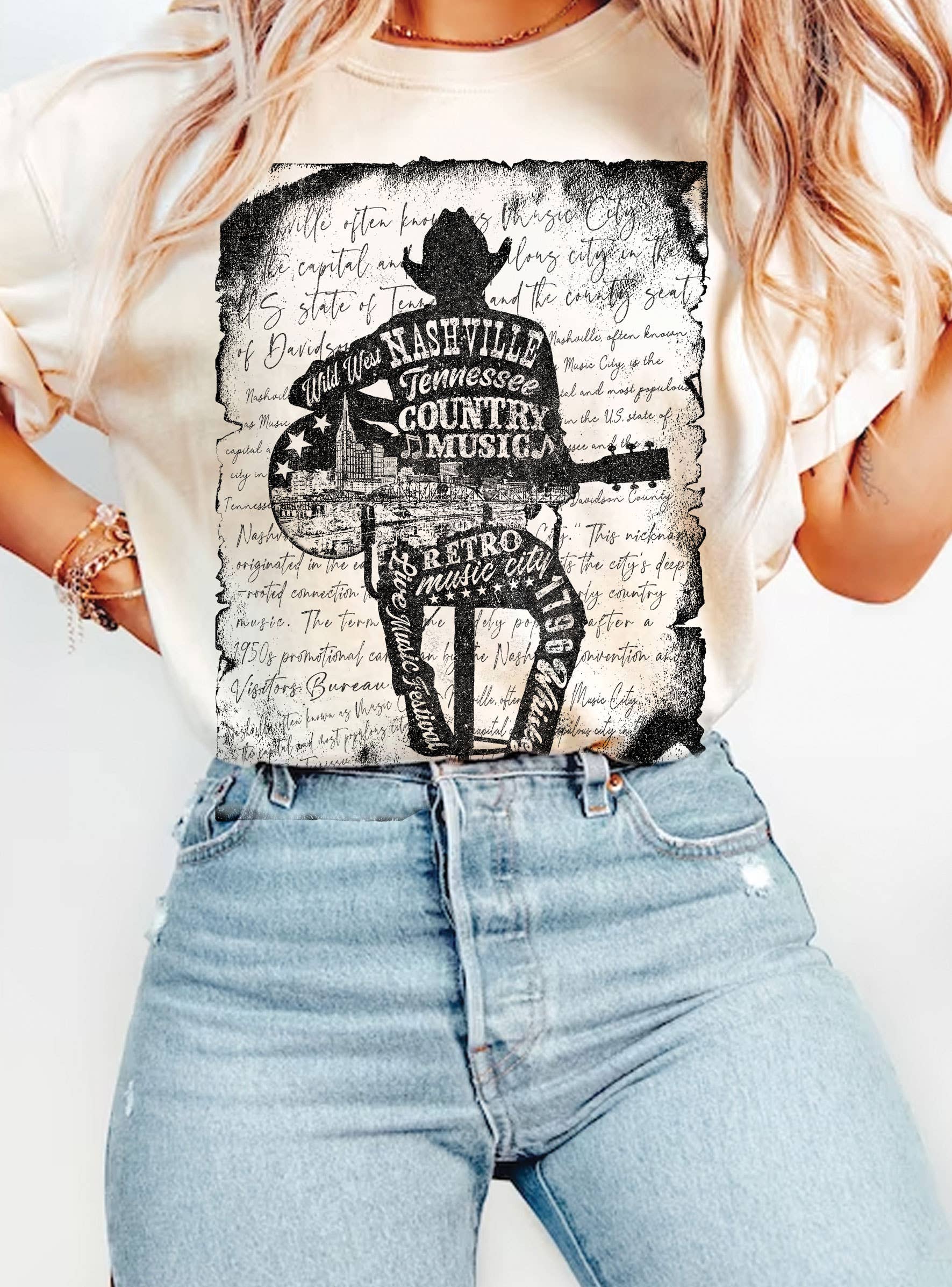 NASHVILLE COUNTRY MUSIC GRAPHIC T SHIRTS