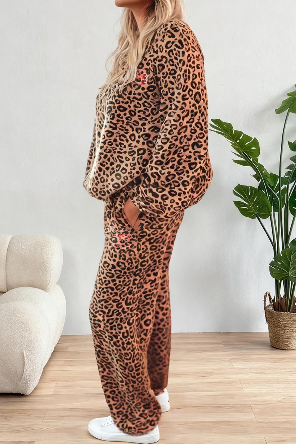 Western Pullover and Pants 2pcs Outfit with Bow Embroidery