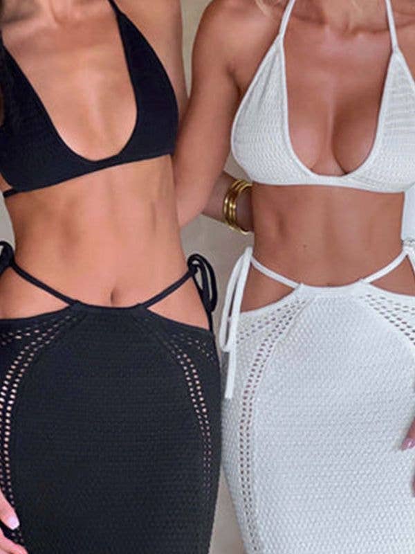 Solid Color Bikini Swimwear Cover Up Set HL9935