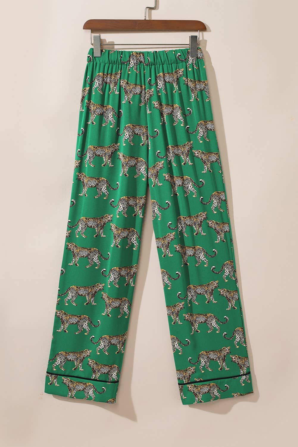 Cheetah Print Short Sleeve Shirt and Pants Pajama Set