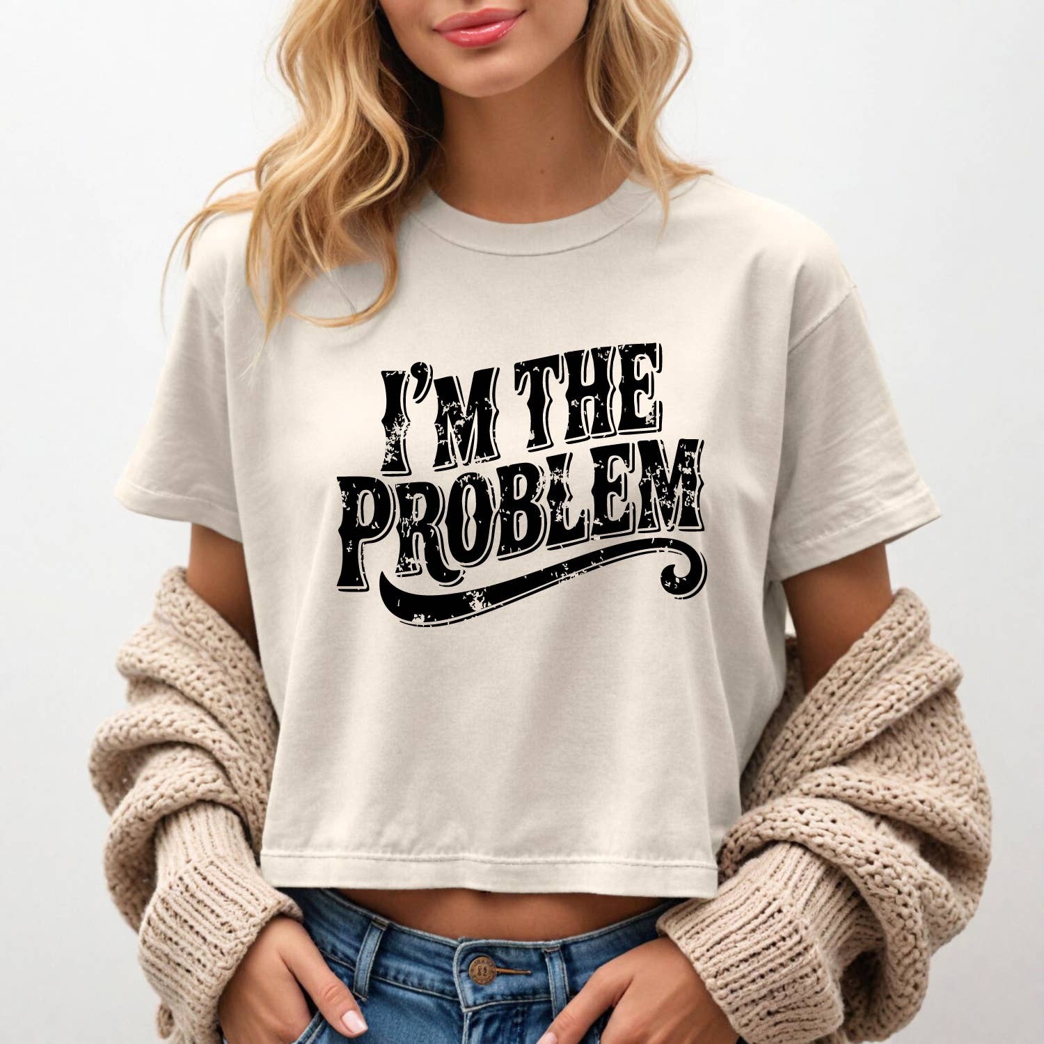 I'm the Problem Screenprinted Crop Tee