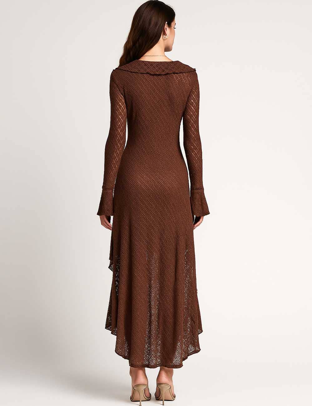 Women Lux Sparkle Lace Ruffle Tie Front Sheer Duster Cardigan