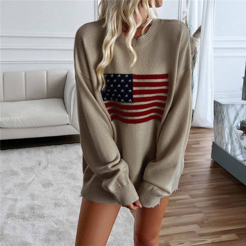 Loose Fit Color Block Casual Pullover Sweater