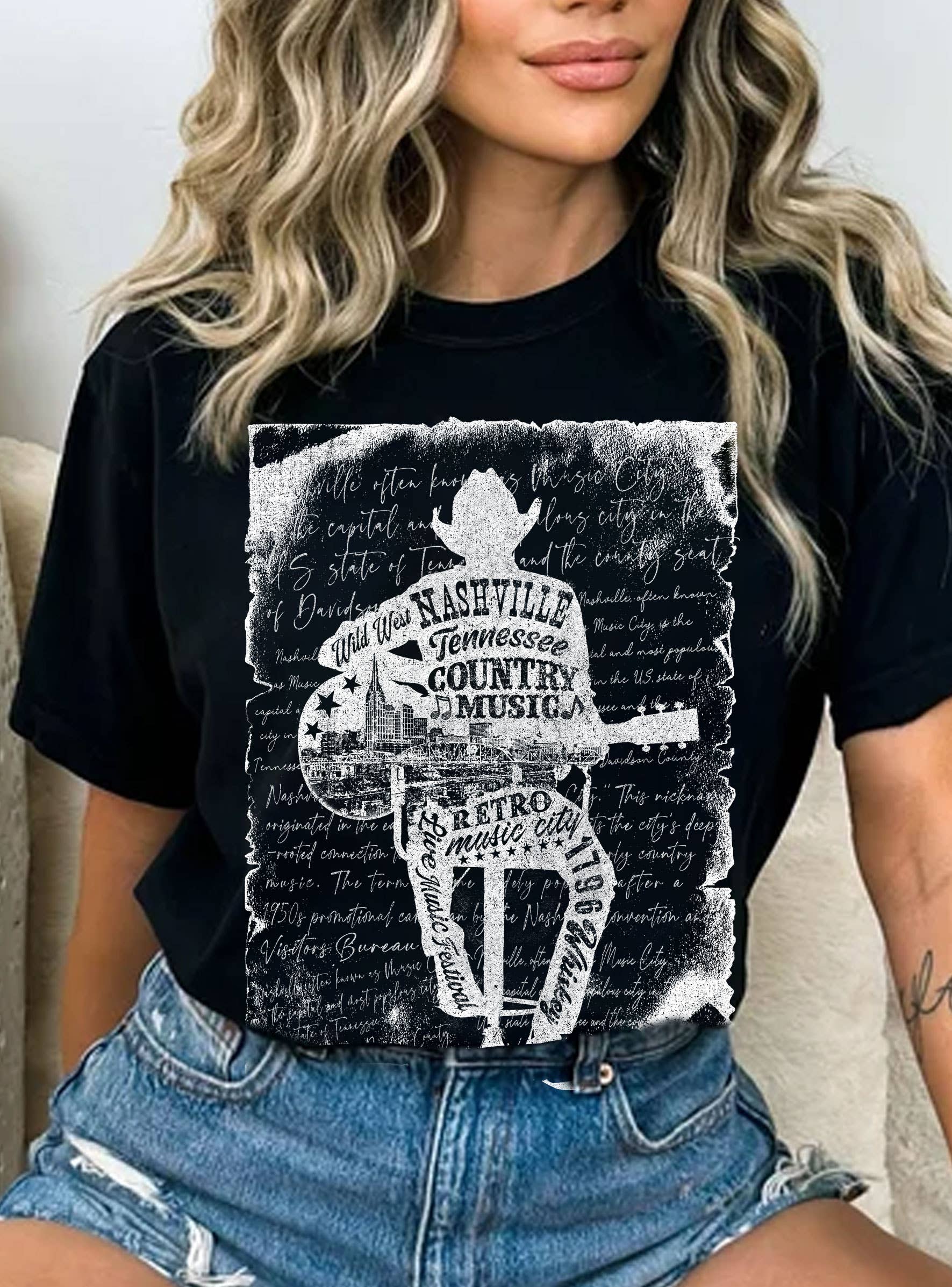NASHVILLE COUNTRY MUSIC GRAPHIC T SHIRTS